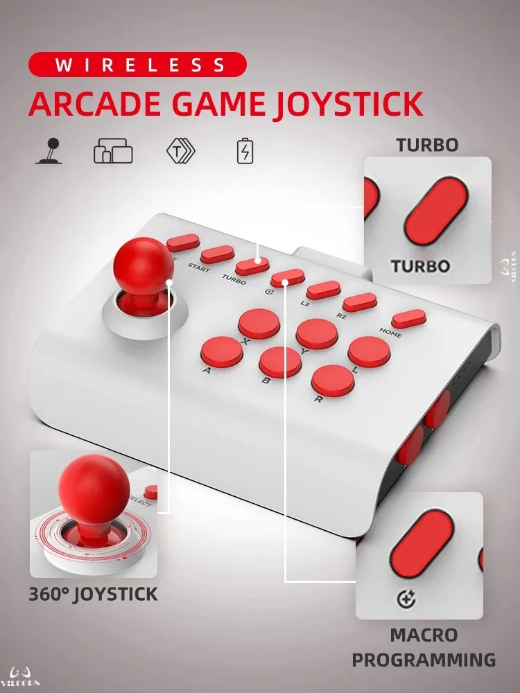 Arcade Joystick Wireless Gaming Controller for PC/Android/io