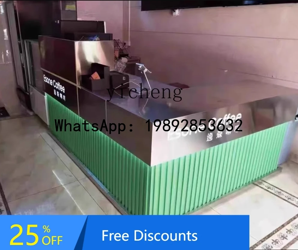 

Retro Cash Register Industrial Corner Restaurant Counter Restaurant Front Desk Shop Solid Wood