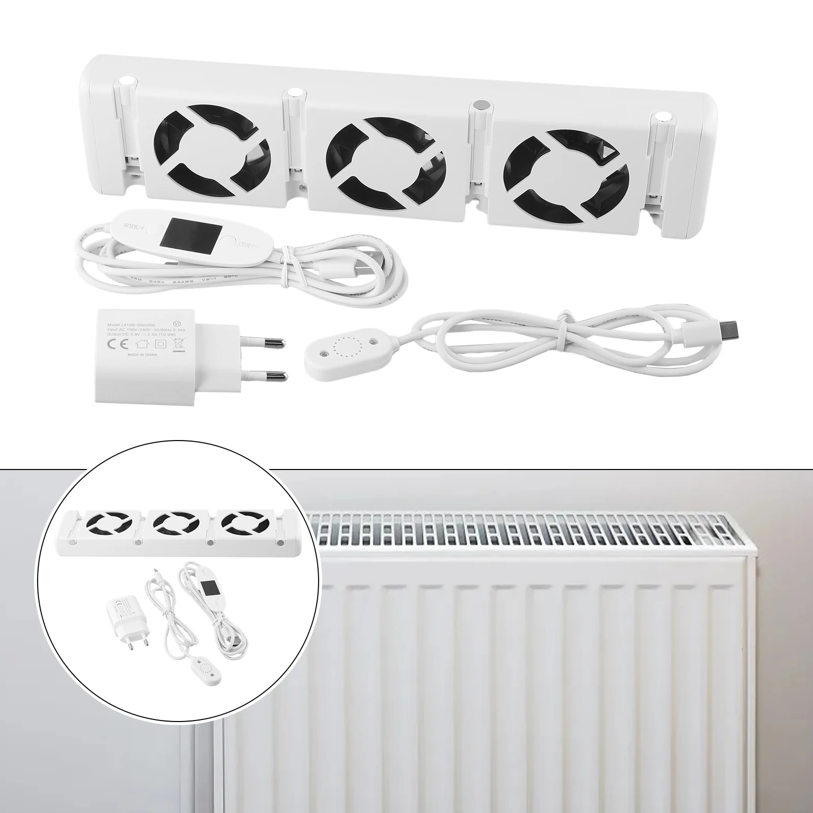 

Booster Extension Smart Radiator Fan 20DB DC 5V 0.2A White Ventilator Accessories Easy Installation Replacement