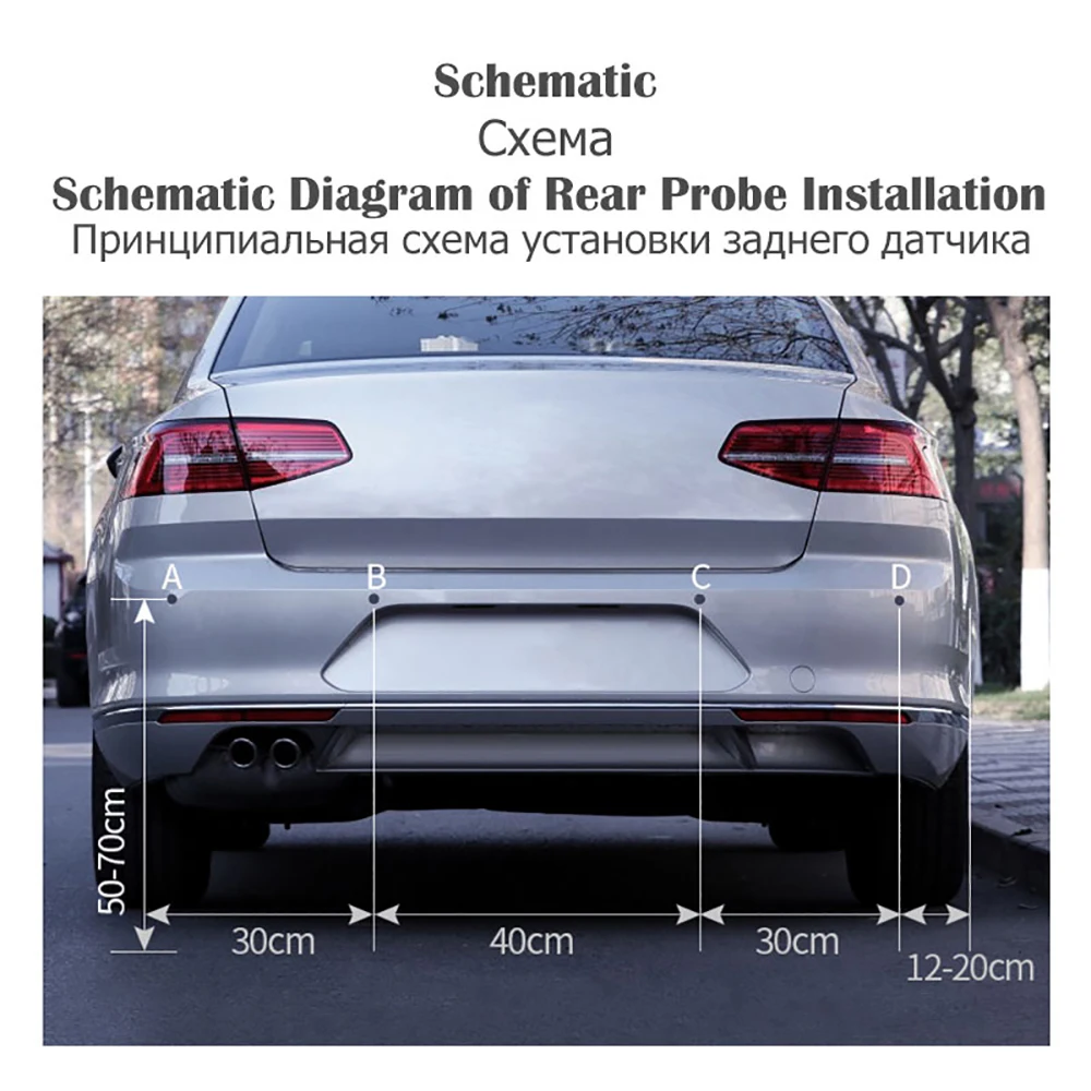 12V Parking Sensor Kit 4 Sensors 22mm Buzzer Prompt Reverse Backup Radar Safety Monitor System Assist With Parking 7 Colors