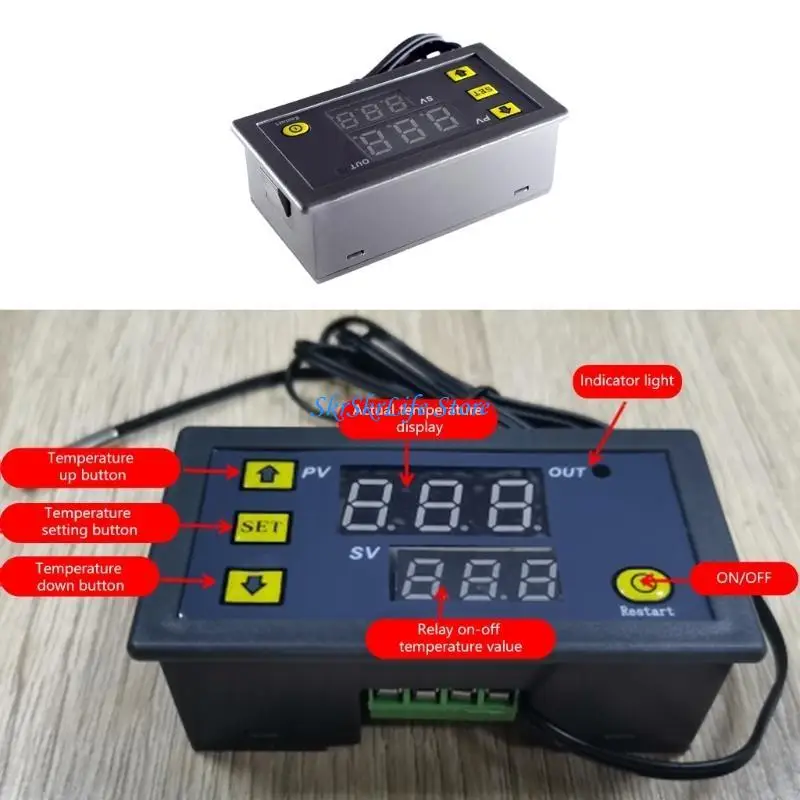 E65E W3230 Mini Digital Temperature Controller 5V 5V 12V 24V 220V Thermostat Regulator Heating Cooling Control Thermoregulator