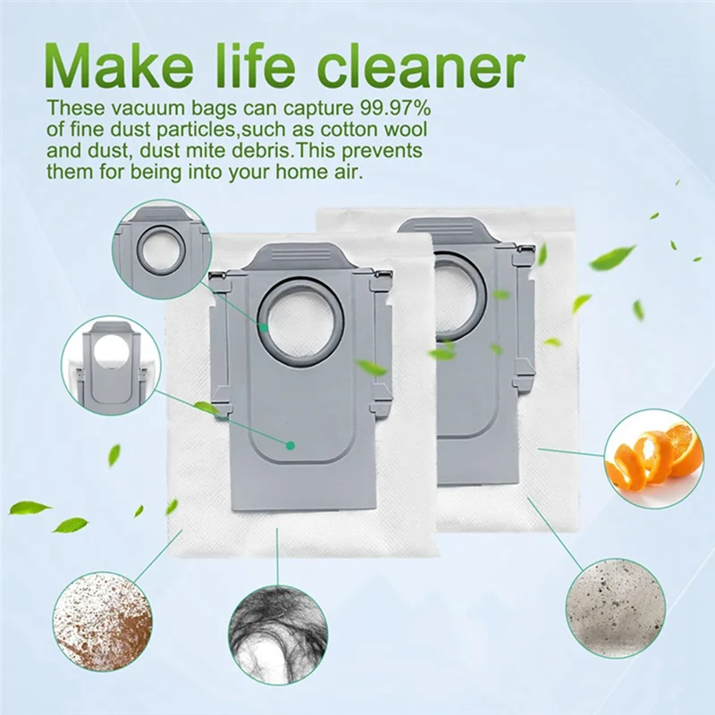 ABZA-17PCS ل Roborock QV 35A / QR 598 / QR 798 أجزاء المكنسة الكهربائية فرشاة جانبية رئيسية فلتر HEPA ممسحة قماش كيس لجميع الغبار