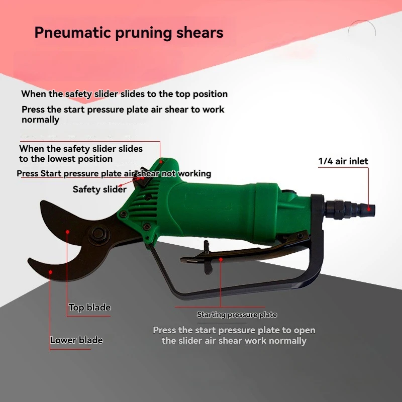 Пневматические секаторы, триммер для высоких ветвей, Тайваньское происхождение, режущий инструмент для ветвей фруктовых деревьев с ткаными ременями, головки материалов