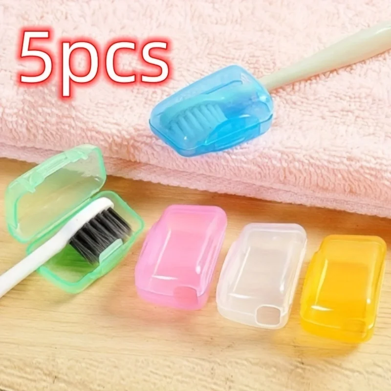 5pcs toothbrush cover, portable toothbrush holder, toothbrush head Travel hiking outdoor camping camping toothbrush cover