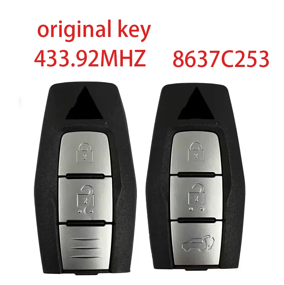 

OEM FCC KR5MTXN1 For 2021-2022 Mitsubishi Outlander 2/3 Button 433.92MHZ Smart Key Fob Part Number 8637C253 Keyless GO