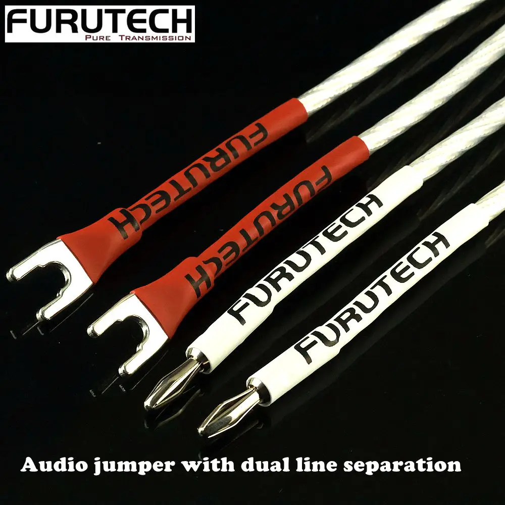 Furutech OCC Single Crystal Copper Silver Plated Speaker Jumper Cable Bi-wire Audio Connect Line For HiFi Amplifier Speaker
