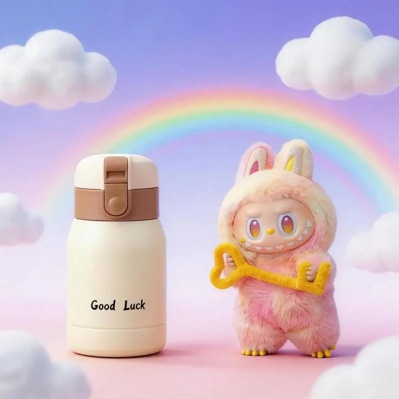 

POP MART THE MONSTERS Forward High Energy Series LABUBU Doll Train Use Vacuum Thermos Flask Journey Insulated