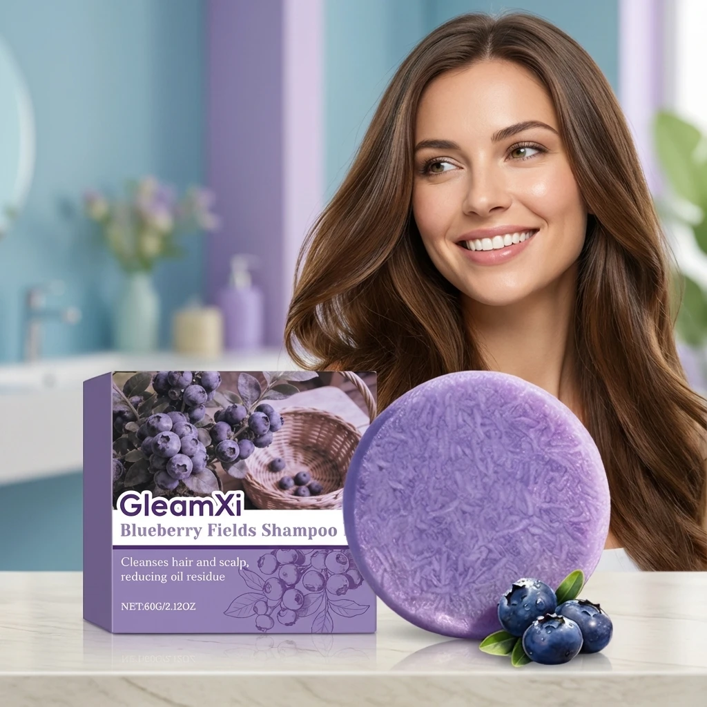 

Blueberry Countryside Shampoo Bar - Gentle Daily Cleansing for Scalp Care and Shiny Hair