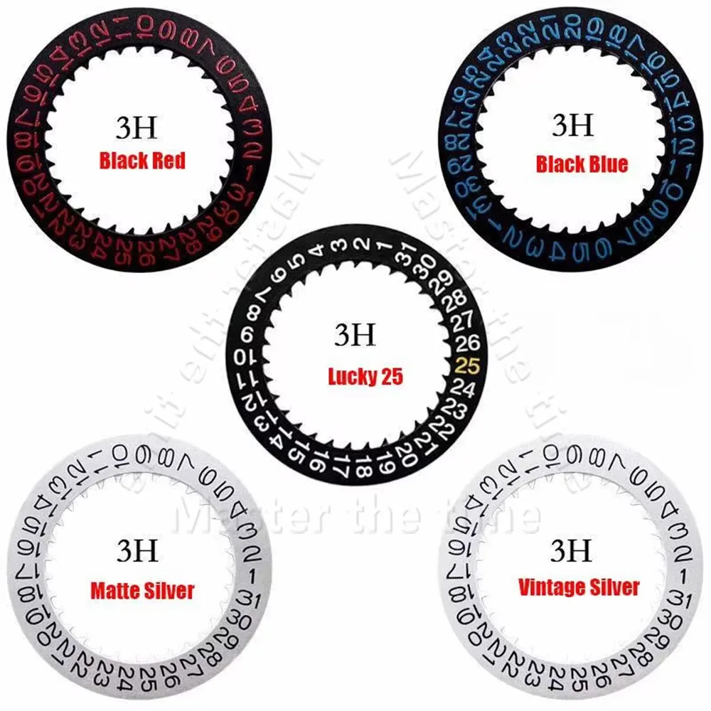 High-grade Colored Date Disc, 3H/6H/9H Calendar Components for NH35 NH36 Mechanical Movements, Watch Maintenance Spare Parts