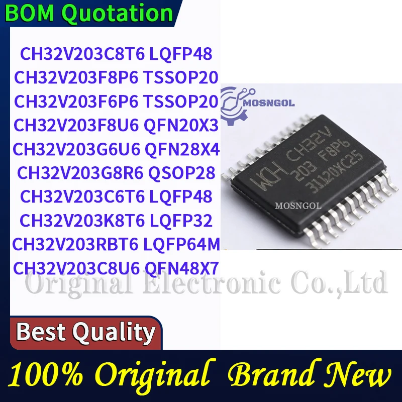 CH32V203C8T6 CH32V203F6P6 CH32V203F8P6 CH32V203F8U6 CH32V203G6U6 CH32V203G8R6 CH32V203 K8T6 C6T6 C8U6 RBT6 Laptop repair parts