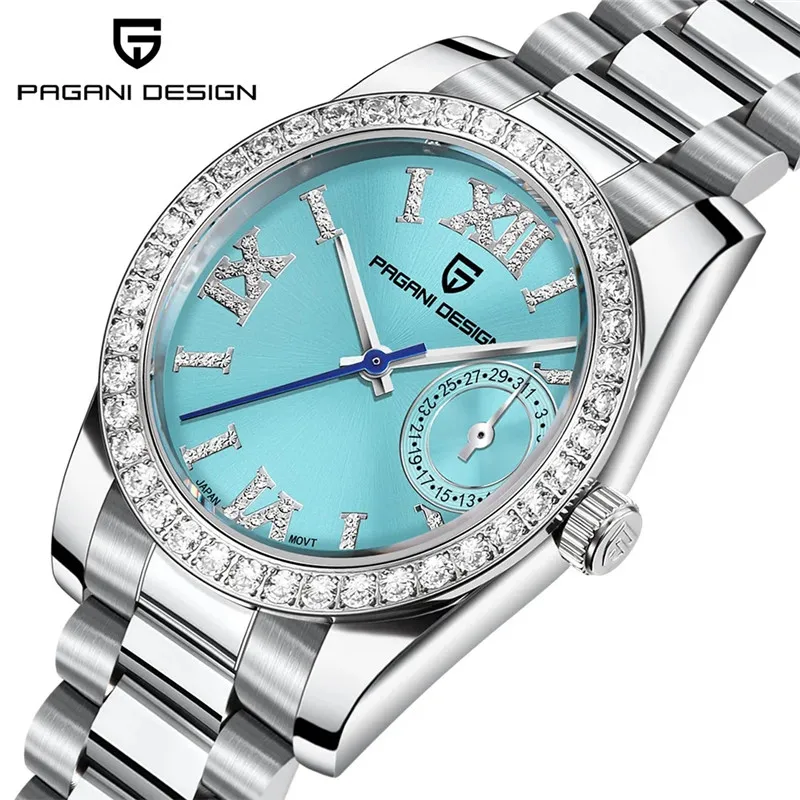 PAGANI DESIGN Top Luxury Quartz Watch For Women Fashion Date Ladies Watches Sapphire Glass Stainless Steel Strap Waterproof 100M