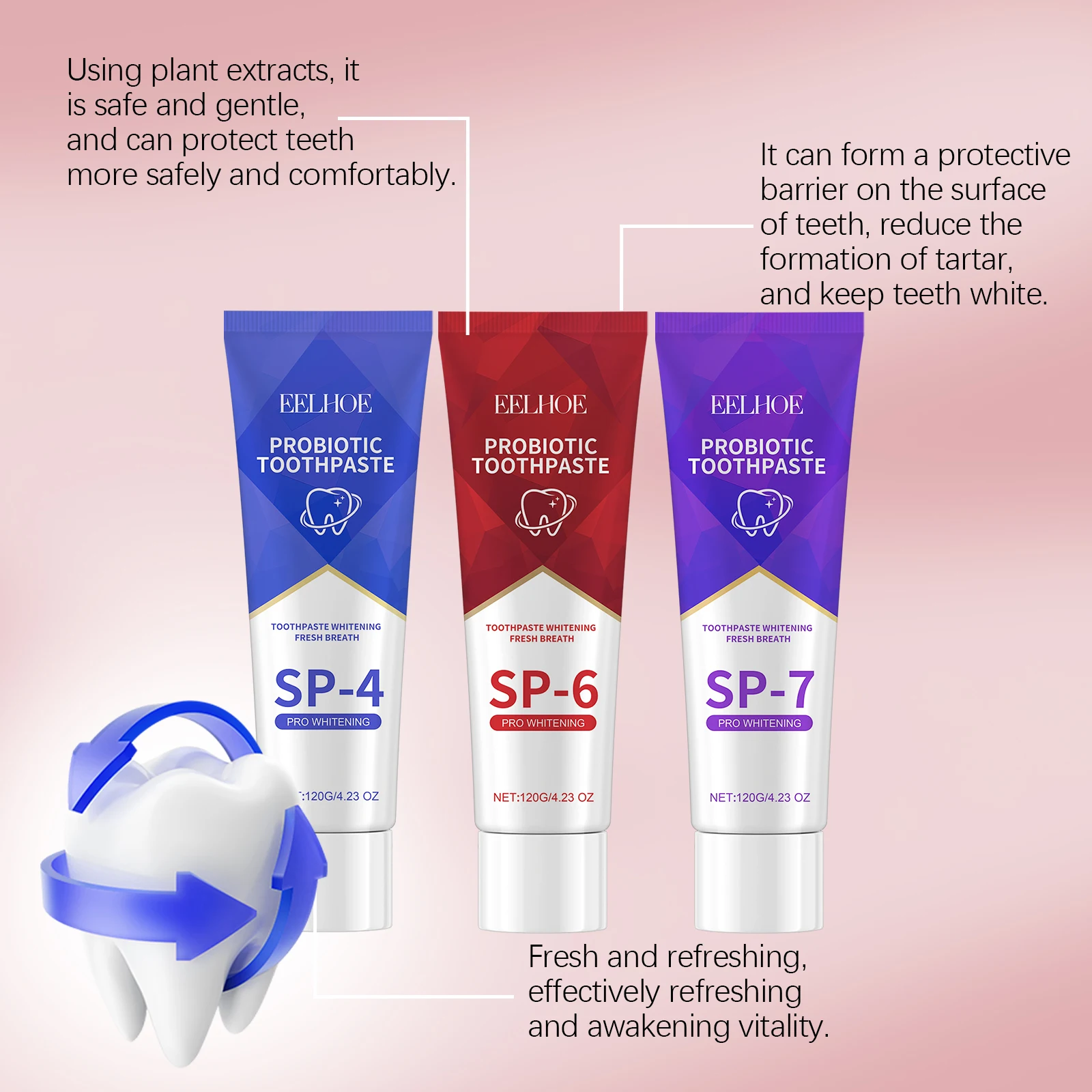 Probiotic Toothpaste Cleans Odor and Dirt, Gently Cares for Teeth, Cleans and Protects Teeth for Daily Oral Care Effectively