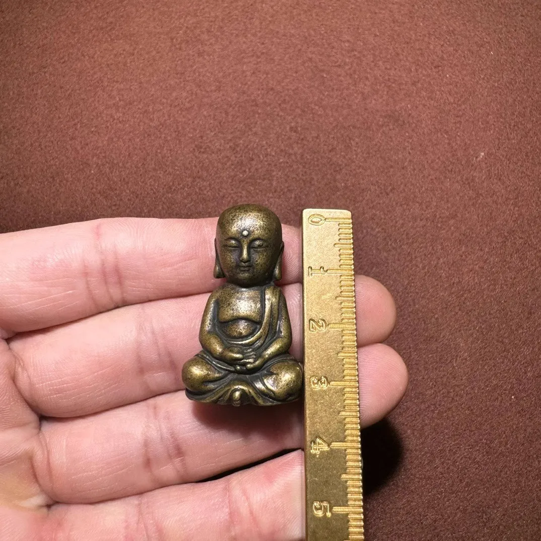 Collection Archaize Brass Monk Buddha Small Statue Decoration