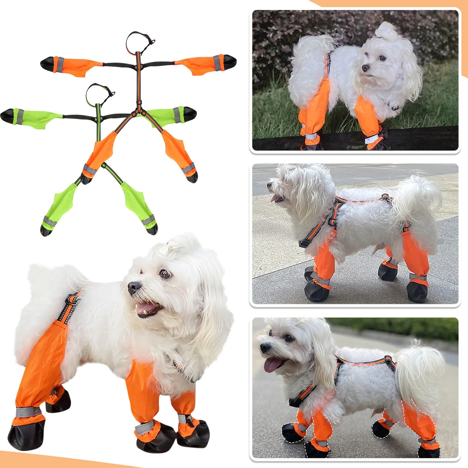 Pet Dog Boot Leggings Suspender Non-Slip Waterproof Leggings For Paw Protection Dirty-Proof Dog Outdoor Walking Supplies