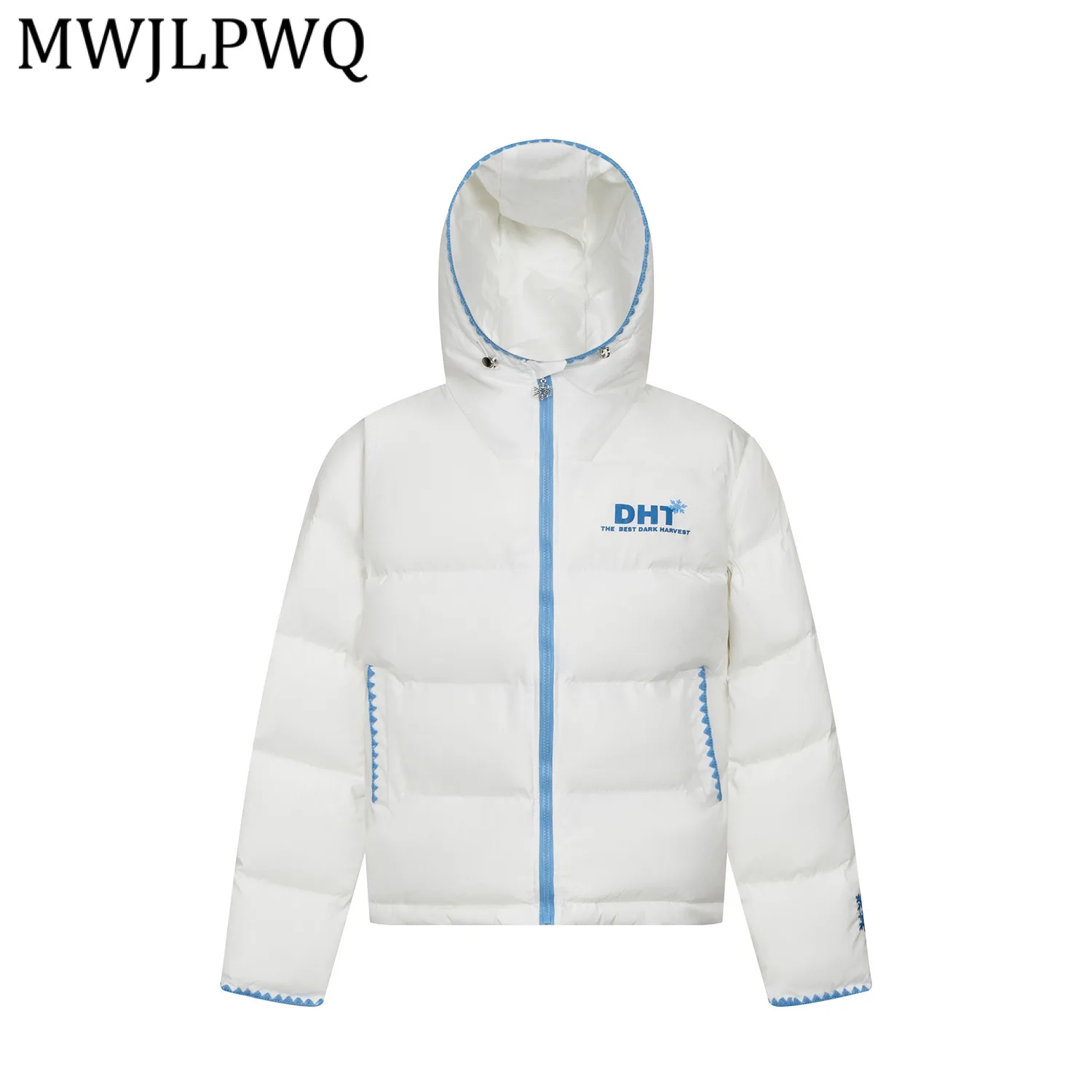 

MWJLPWQ American Retro Embroidery Thickened Warm Hooded Jacket Coat For Men Winter Couple Style Loose Cotton Casual Tops 13786