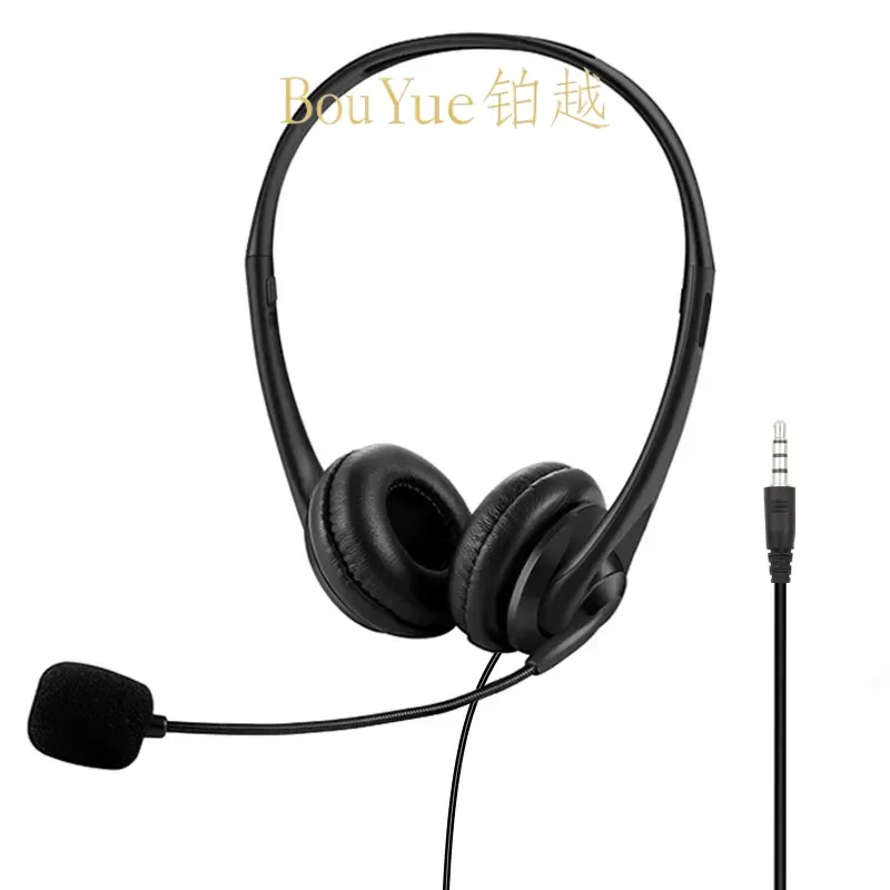Professional C Type Call Center Headset with Microphone Business Office Telephone Earpiece Noise Cancelling Hands Free Device