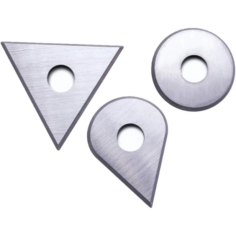 ABNO-3Pcs Carbide Paint Scraper Blades Round, Triangular And Drop Shaped Blades For Removing Paint, Glue,Grout