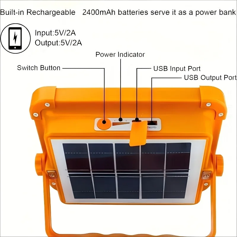 الطاقة الشمسية المحمولة LED مصباح خارجي شحن مزدوج الشمسية/USB شحن كامل آخر 8 ساعات التخييم الإضاءة المشي لمسافات طويلة في حالات الطوارئ قابل للتعديل Co #4