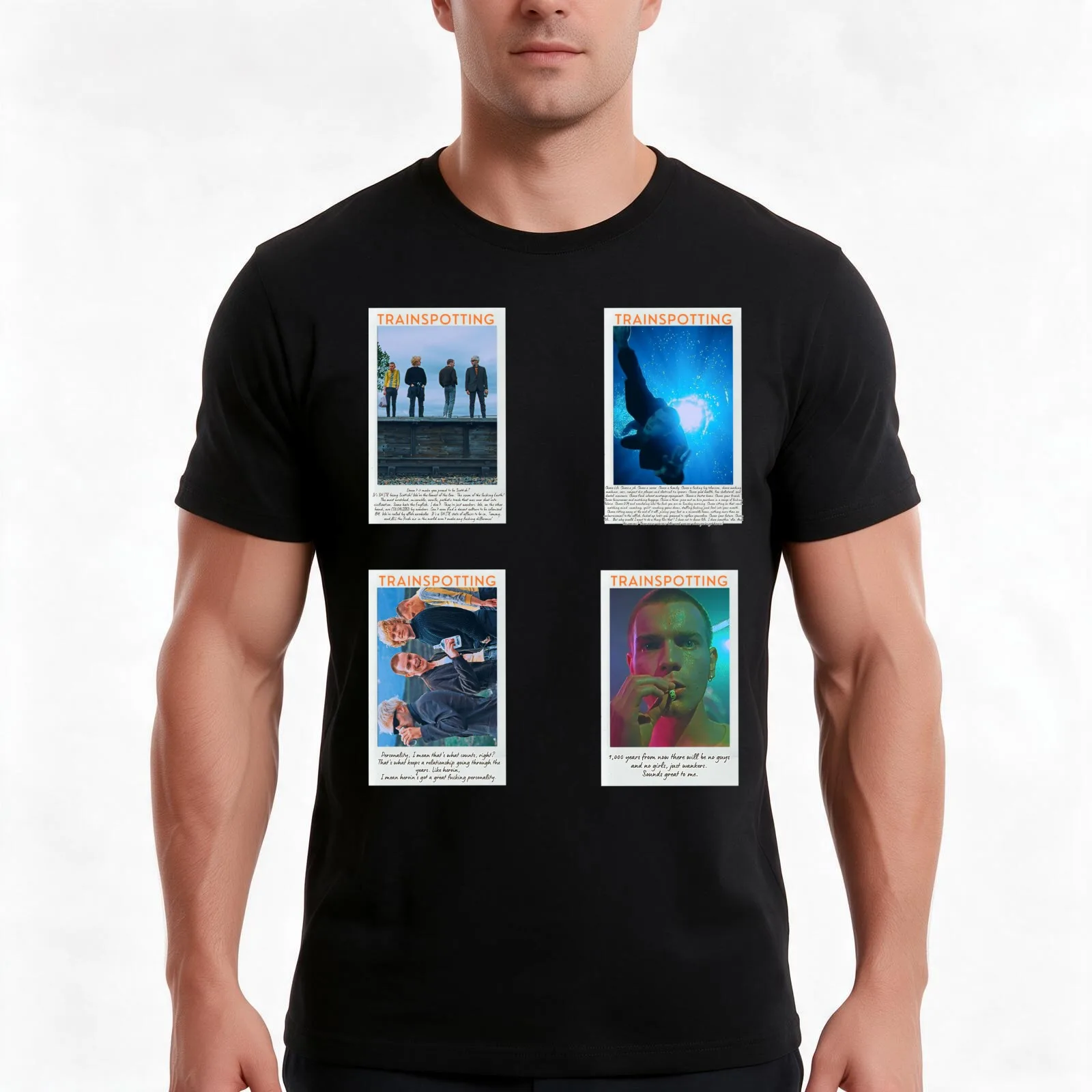 Trainspotting Sticker Set / T Shirt T-Shirt Summer Casual Cotton Tee Unisex Men Women