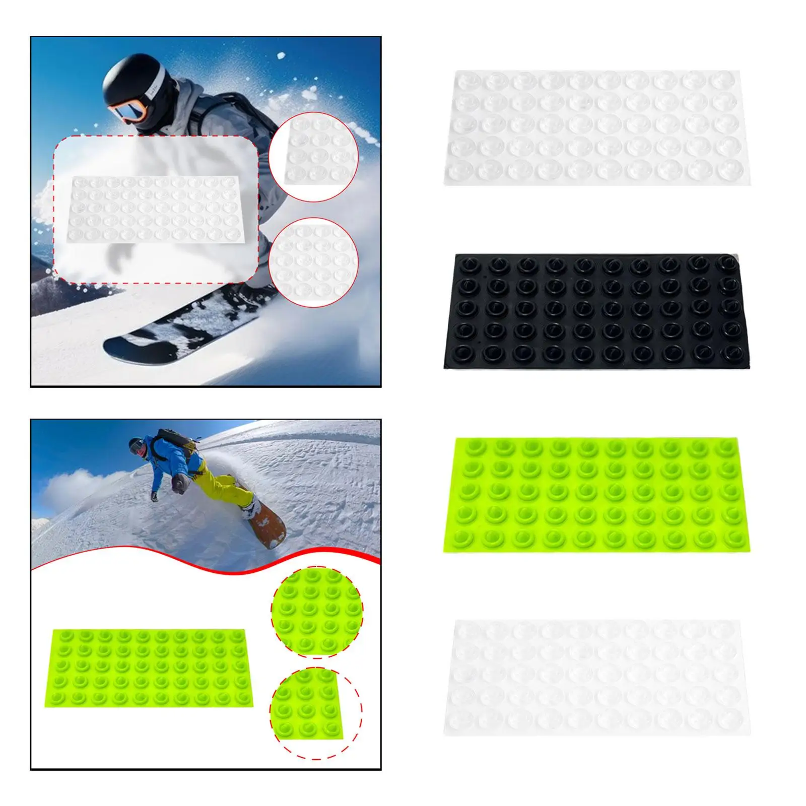 

Силиконовые подушечки для сноуборда, простая установка, для активного отдыха, самоклеящиеся противоскользящие шпильки, аксессуары для сноуборда