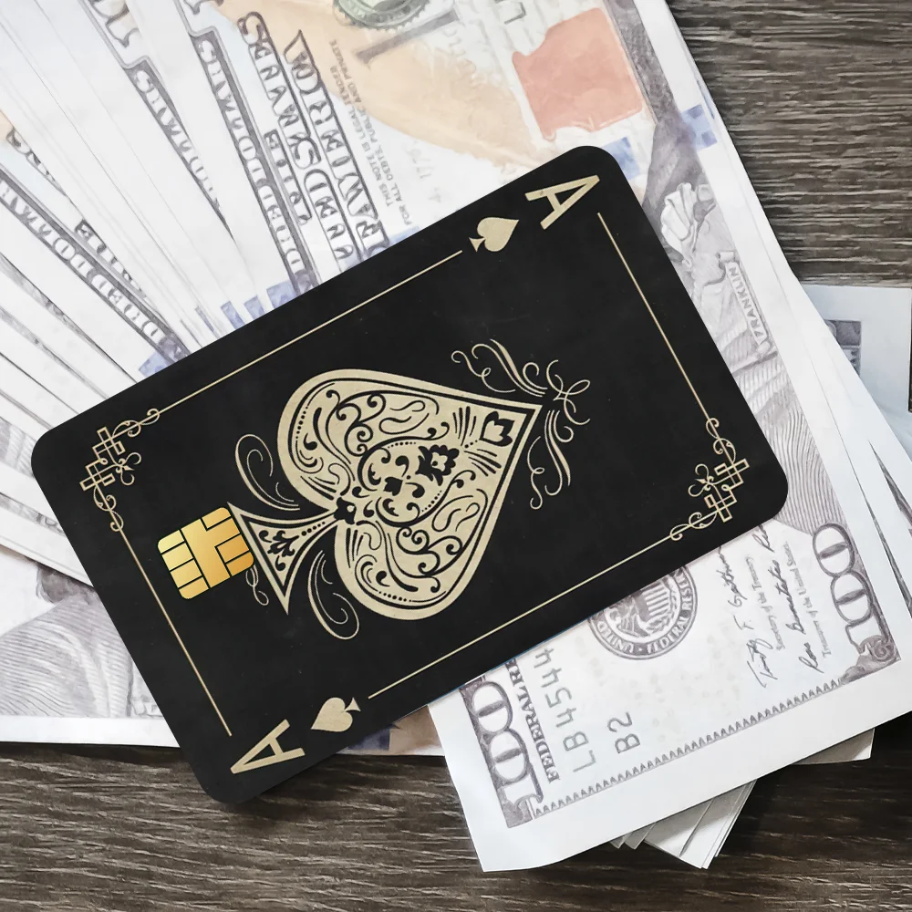 Ace of Spade Bank Kreditkarten Bus Pass Aufkleber Coole Dekoration Wasserdicht 4PCS Karte – Detail 6