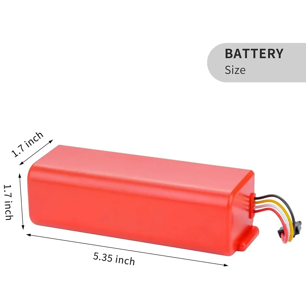 Rechargeable 6800mAh Battery for Xiaomi Roborock S50 S51 S55 S6 S7 T6 T7 Robotic Vacuum Cleaner 14.8V 4-Prong Connector Cell