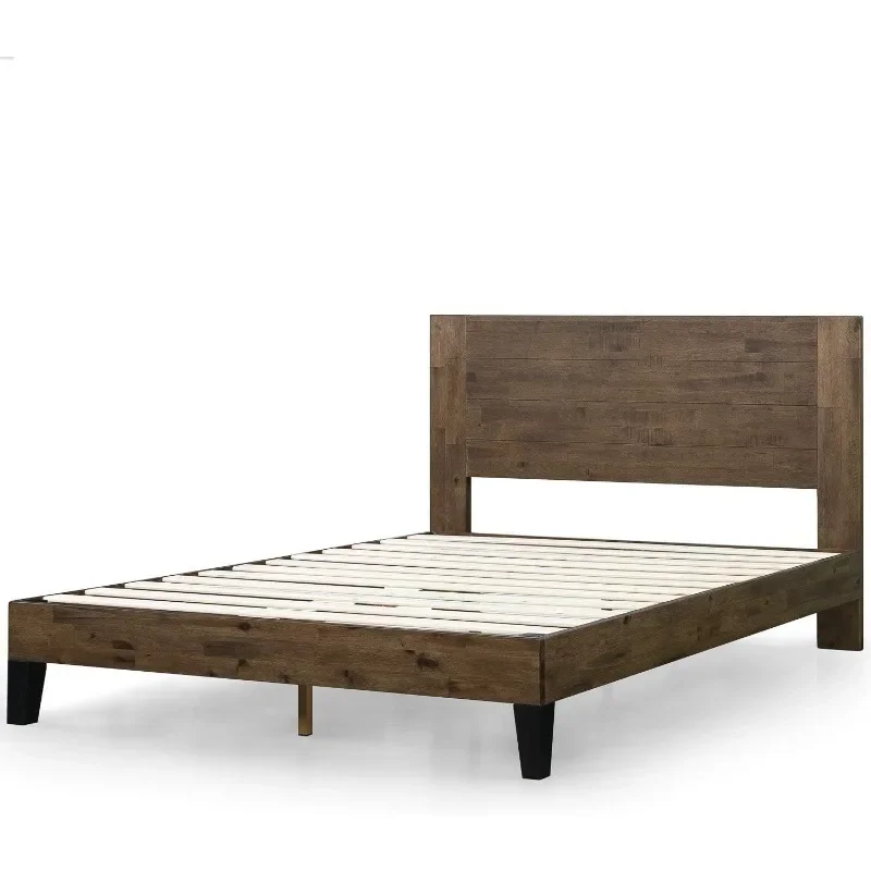 ZHENXIANG Wood Platform Bed Frame with Headboard / Mattress Foundation with Wood Slat Support / No Box Spring Needed