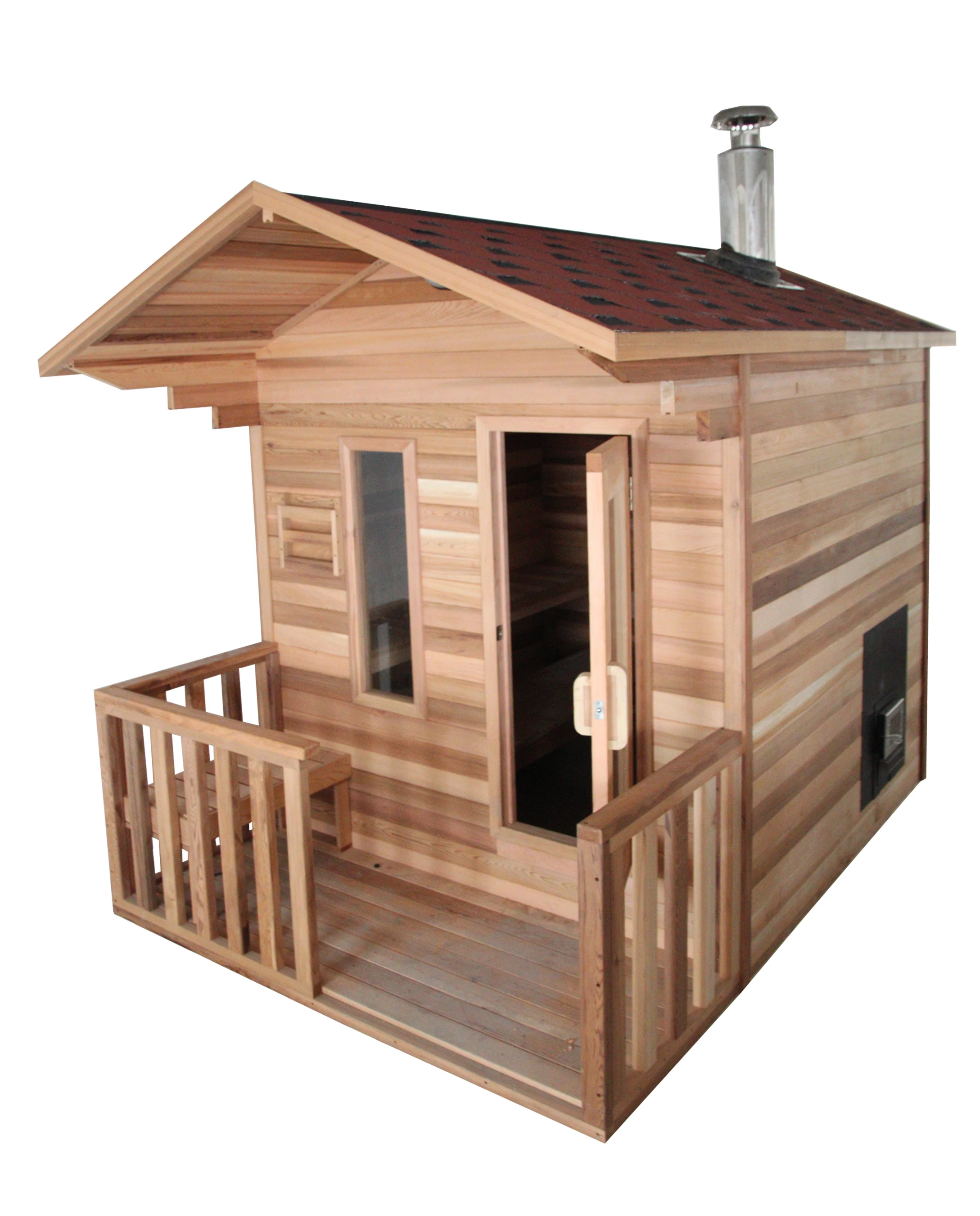 Large Size Garden Sauna Cabin with Wood Burning Sauna Stove for Relaxation