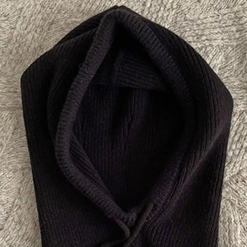 Acrylic Wool Winter Hat Street Style Winter Hat Scarf Winter Wool Scarf Hat with Adjustable Straps Warm Neck Gaiter for Outdoor