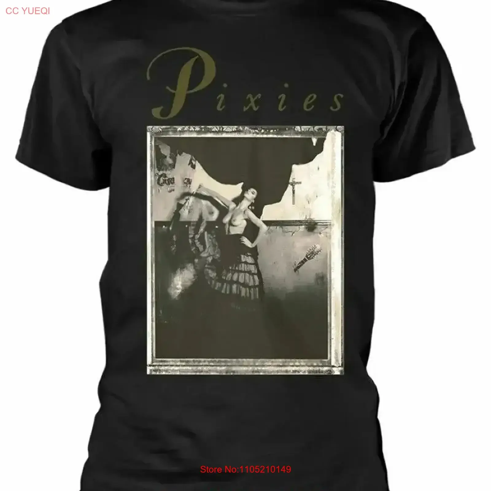 Camiseta negra para hombre con licencia oficial de Pixies Surfer Rosa, ropa informal suave lavada vintage clásica, ropa de diseñador estirada