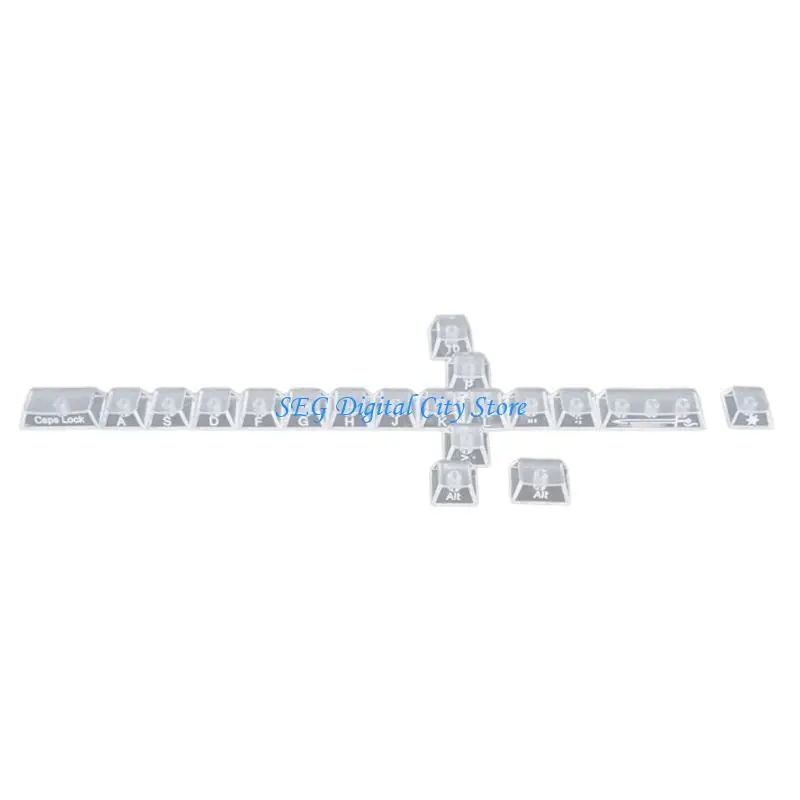 U75B Premium Keycap Set For Mechanical Keyboards Including 19-Key With Side Lit Unique Graphics