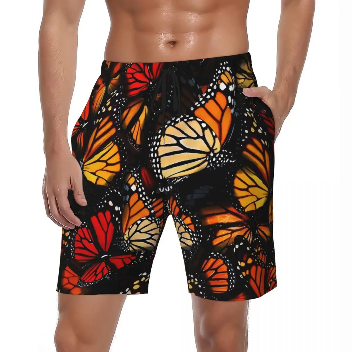 Bathing Suit Color Butterfly Board Shorts Summer Animal Print Classic Board Short Pants Man Design Sports Breathable Swim Trunks