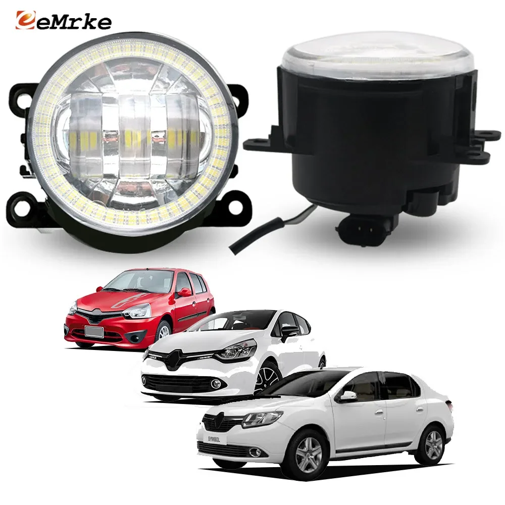

Led Fog Lights Angel Eyes for Renault Clio 4 Symbol 2012 2013 2014 2015 Car PTF 30W with Lens + DRL Rings Daytime Running Lamp