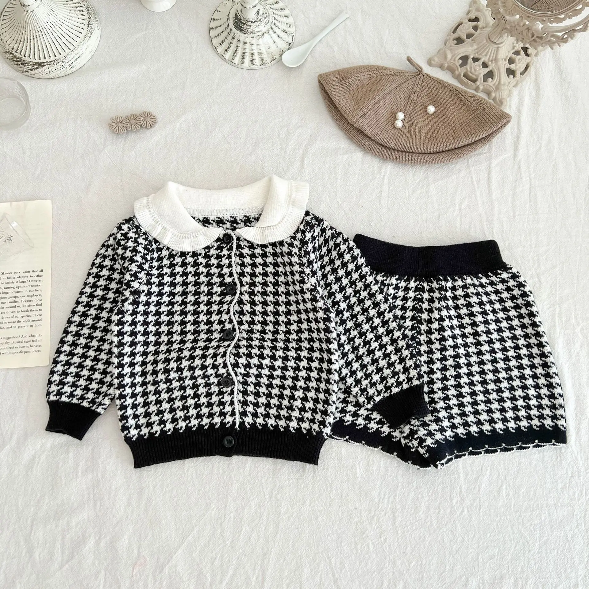 Spring And Autumn Newborn Infant Baby Boys And Girls Princess Overcoat + Shorts  Lapel Cardigan Suit Kids Fashion Baby Clothing