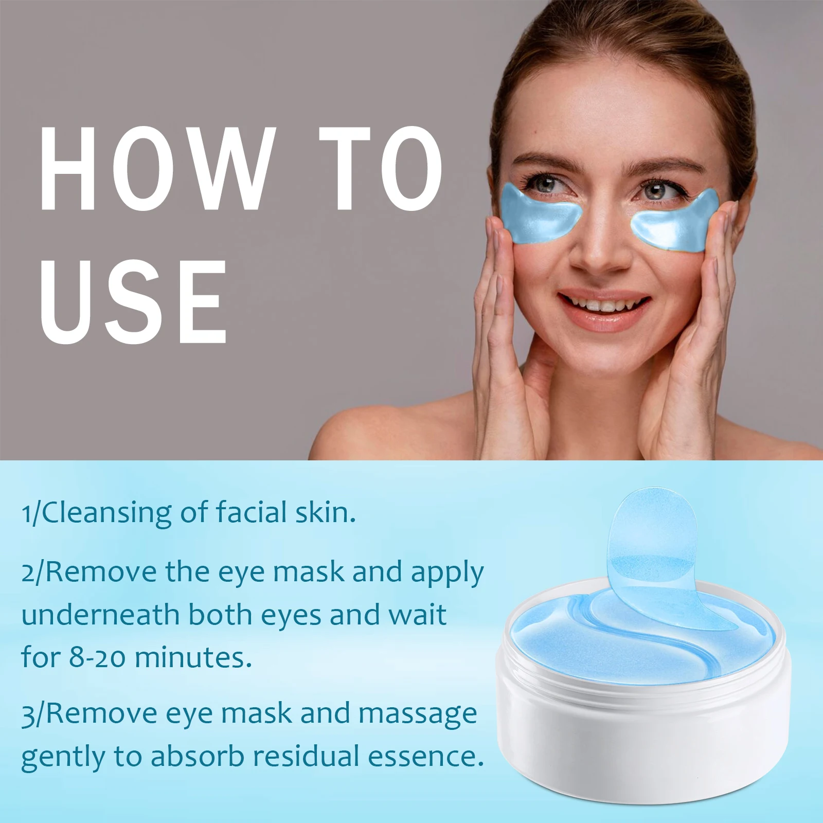 60 maski pod oczy z kolagenem i retinolem - nawilża, ujędrnia, odżywia, wygładza skórę, odpowiednie dla wszystkich typów skóry