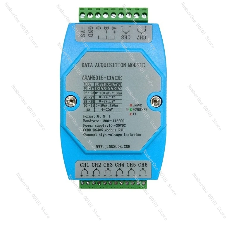 K-type Thermocouple 4-20MA Current 0-2V Voltage to 485 Temperature Transmitter ADAN8015 Acquisition Module