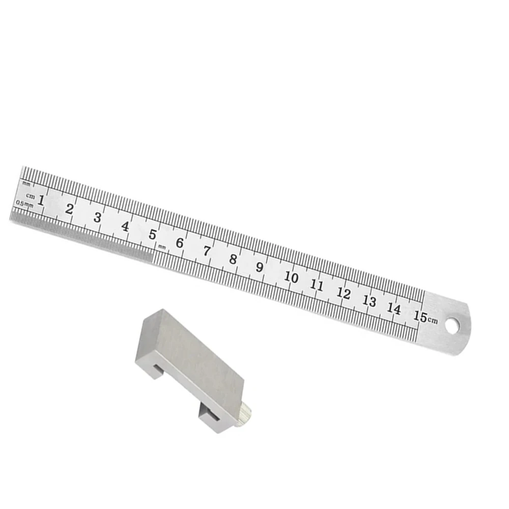 Woodworking Tools Measuring Marking Gauge, Metal Carpentry Square Ruler with Positioning Limit Block LA-AA91