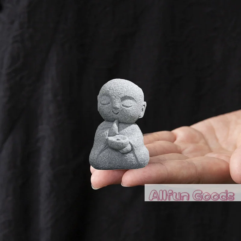 [TG835]Japanese Jizo Monk Incense Holder For Sticks Zen Monk Incense Burner Sandstone  Incense Stick Holder