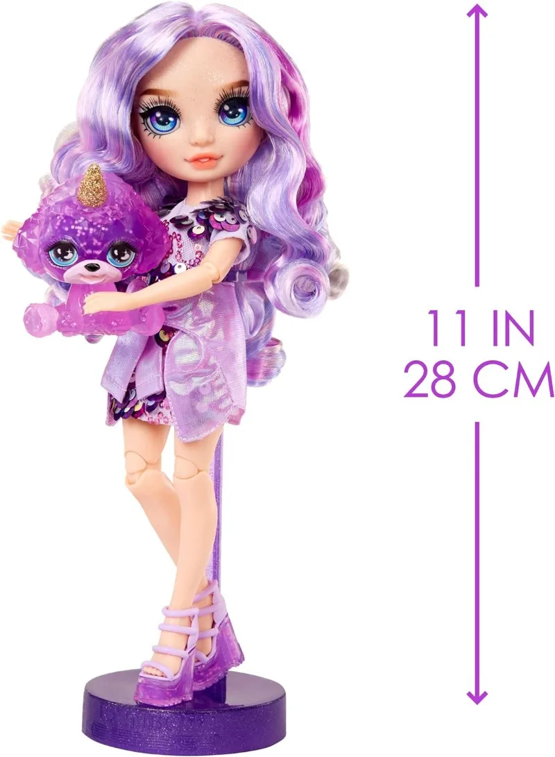 New Surprise Doll Rainbow High Violet  Posable Fashion Doll with DIY Sparkle Slime Great Toy Gift for Girls