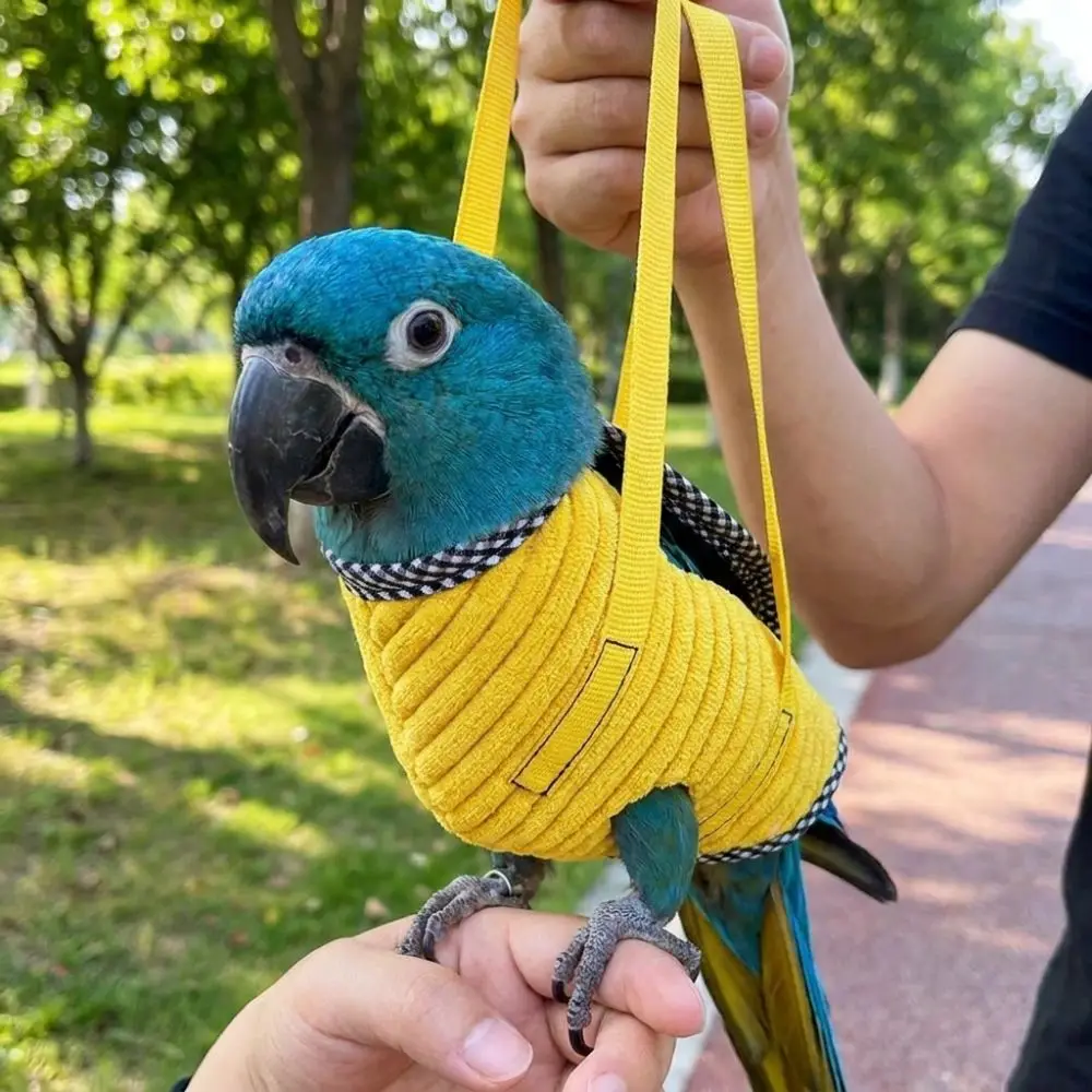 Portable Parrot Vest Carrier Anti Escape Breathable Parrot Walking Bag Soft Fabric Windproof Parrot Outing Bag Bird Walking