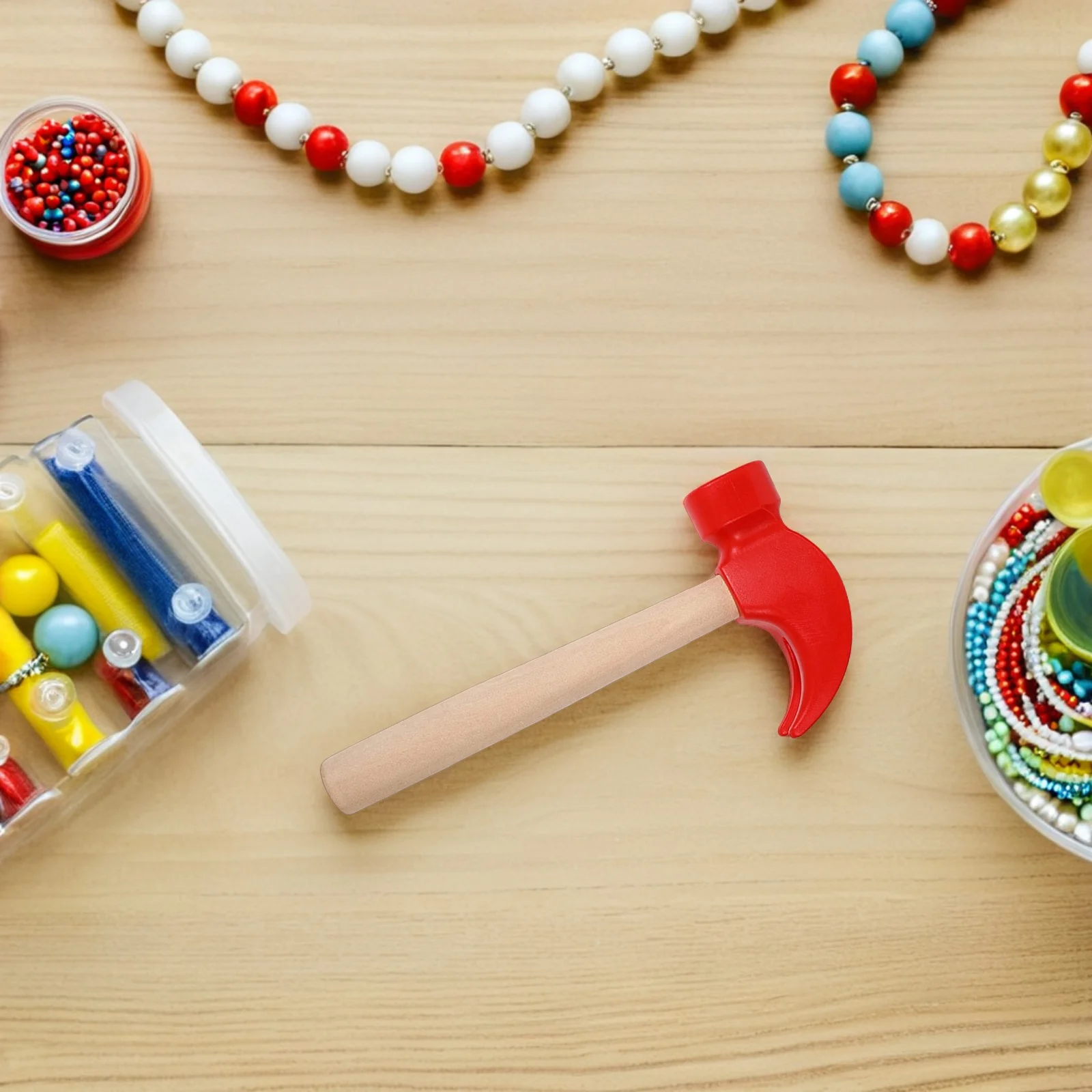 6Pcs Mini Wood Hammer for Kids Realistic Design Pounding Play Mallet Toddler Safe Pretend Construction Tool Learning