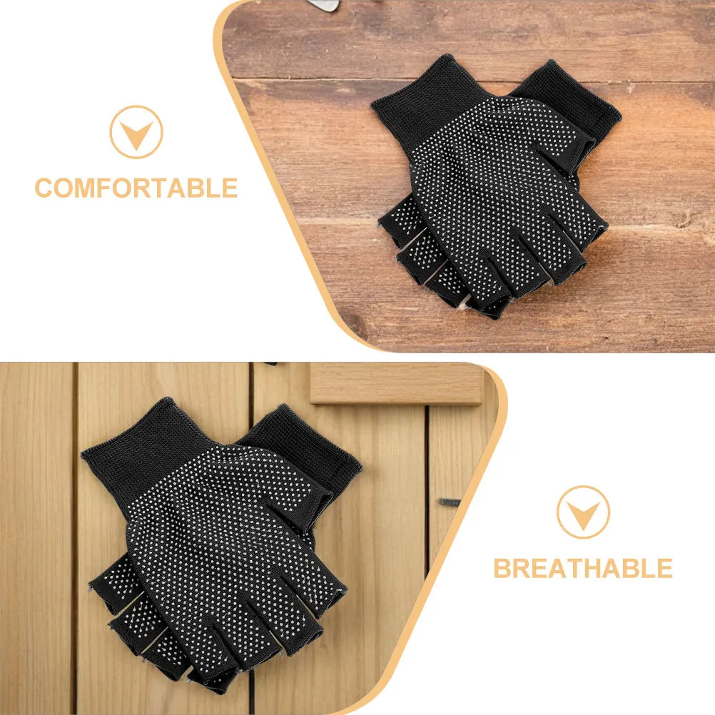 8 قطعة قفازات العمل بدون أصابع المضادة للانزلاق قبضة خفيفة الوزن متماسكة للرجال النساء حديقة الصناعية في الهواء الطلق التعامل مع تنفس دائم