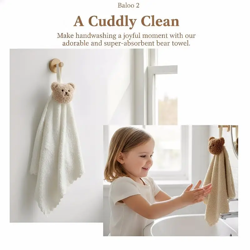 Children Cartoon Hand Towels Quick Dry Baby Fingertip Towels High Water Absorption For Bathroom Nursery School Kitchen