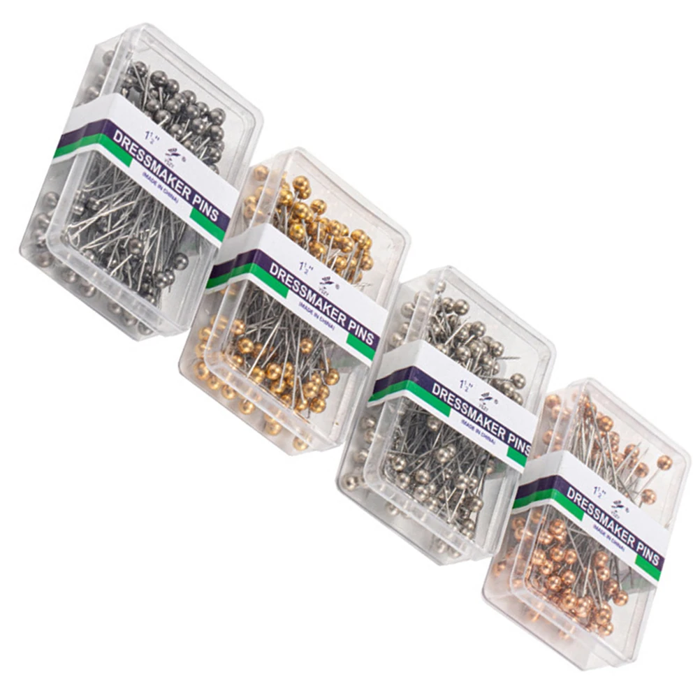 

400pcs Ball Head Straight Pin Sewing Quilting Locating Pin For Diy Crafts Wedding Floral Bouquet Dressmaking Embroidery Supplies