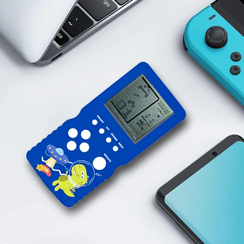 1Pcs Bleu Rétro Console De Jeu Portable Enfants Classique Nostalgique Jeu Machine Jouets Éducatifs Personnes Âgées Joueur De Jeu