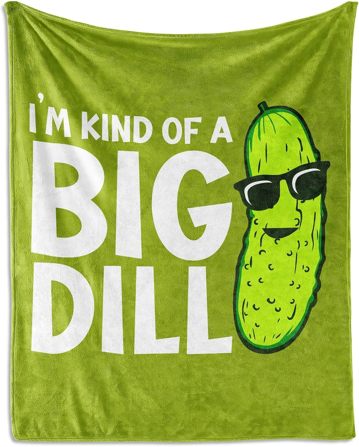 Pickle Throw - Mantas suaves y acogedoras para niños y niñas, tamaño cuna, 40 x 50 pulgadas, regalo - Manta divertida verde para viajes, oficina
