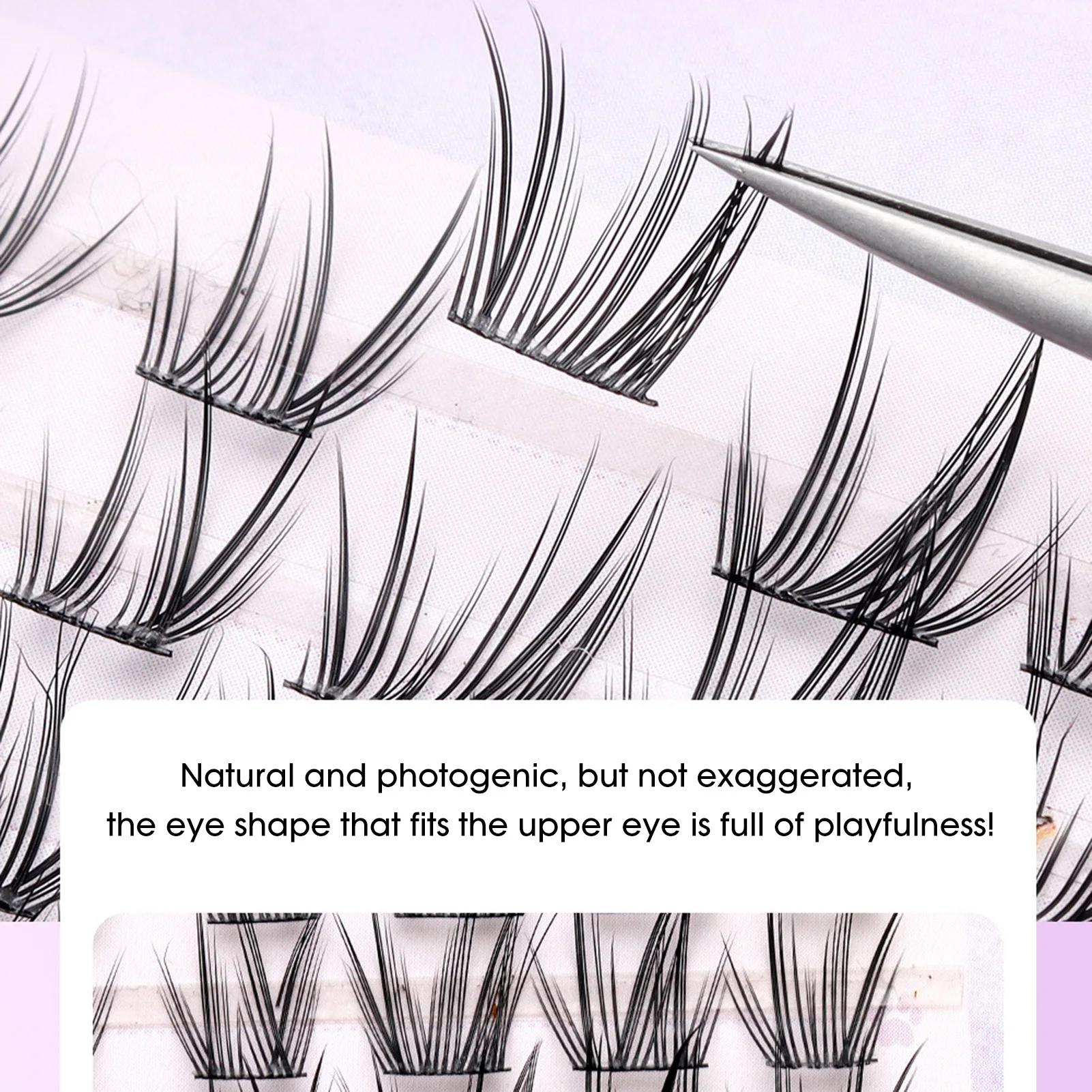 Pestañas postizas naturales en forma de W, sin necesidad de pegamento, grupo de pestañas individuales, herramienta de maquillaje de pestañas segmentadas DIY