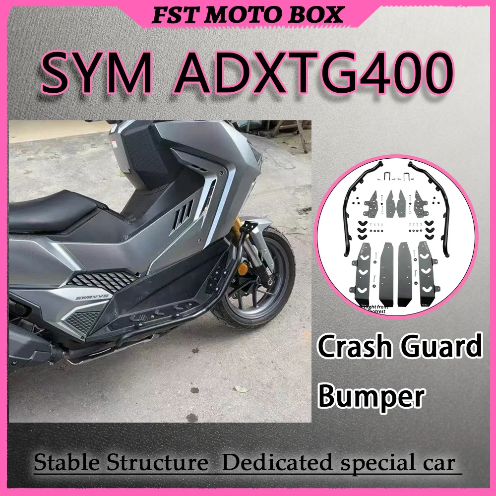 FOR SYM ADXTG400 Full-Surround Crash Protection Bar Engine Shield Split Upper Lower Sections Motorcycle Safety Equipment