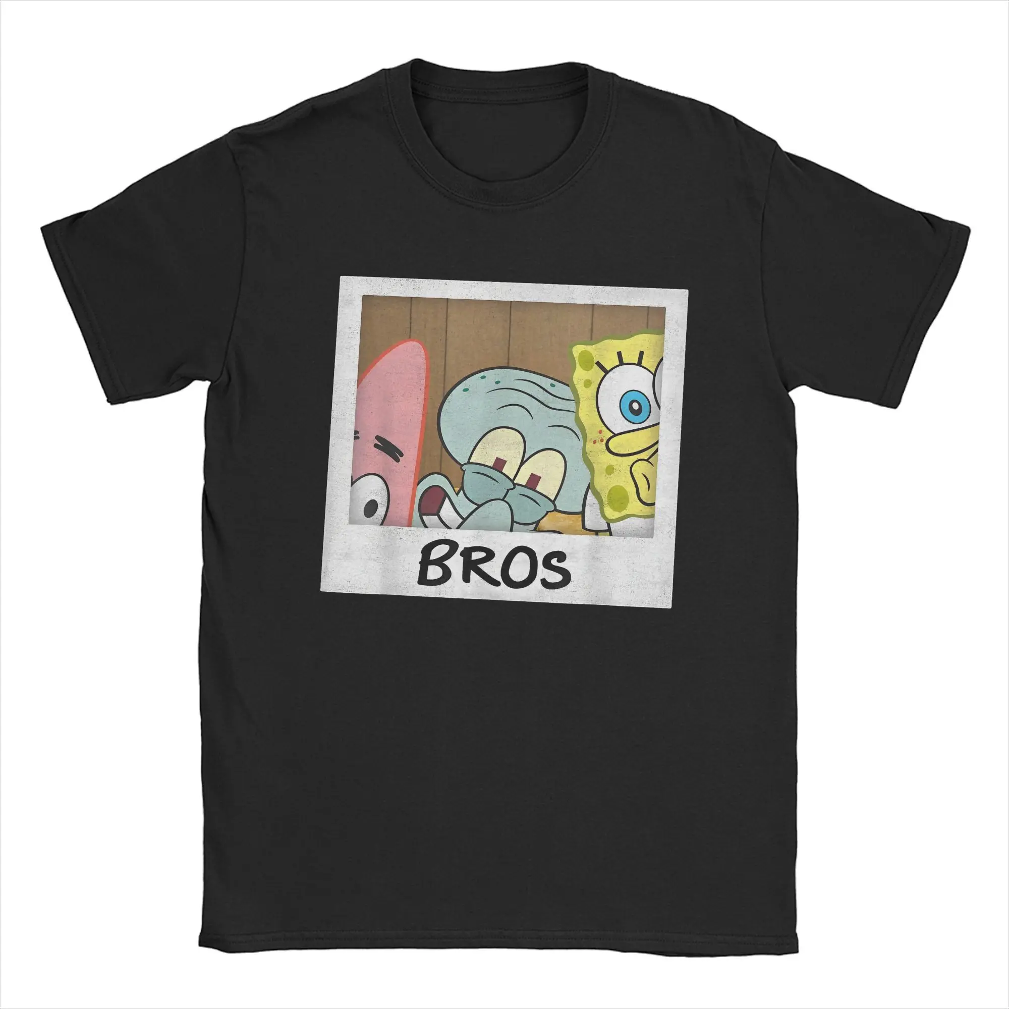 Sponge Bobs BROS męskie koszulki z krótkim rękawem Cartoon Fun Tees Squarepants koszulki z krótkim rękawem i okrągłym dekoltem bawełna Plus rozmiar merch