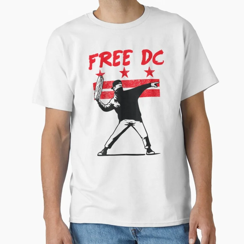 

Banksy Inspired Washington Sandwich Guy 2025 Anti trump freedom Funny t shirt for man Large size Tops 100% cotton print Clothes